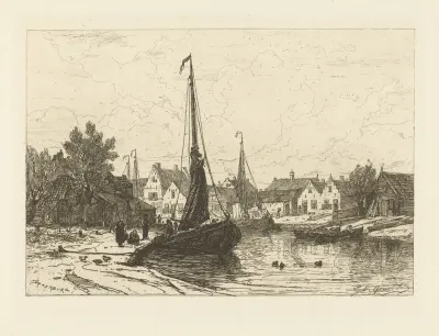 Gezicht op de haven van Spakenburg