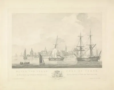 Gezicht op de haven van Veere