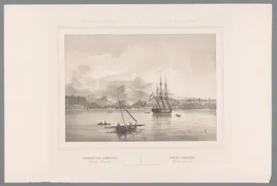 Gezicht op de havenstad Ampenan
