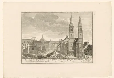 Gezicht op de Heilige Sebalduskerk in Neurenberg
