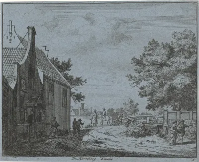 Gezicht op de herberg Emaus