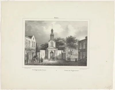 Gezicht op de Hogewoerdspoort in Leiden