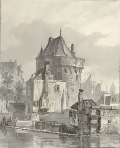 Gezicht op de Hoofdtoren te Hoorn