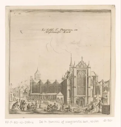 Gezicht op de Hooglandse kerk te Leiden