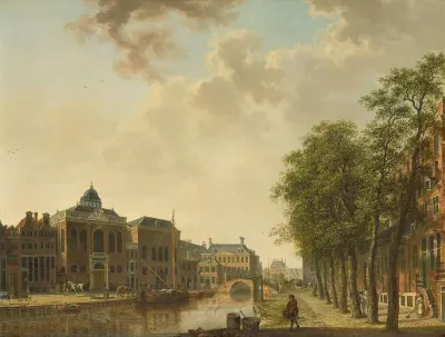 Gezicht op de Houtmarkt te Amsterdam