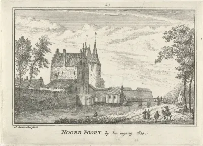 Gezicht op de ingang van de Noorderpoort te Hoorn, 1620