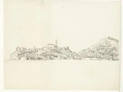Gezicht op de Italiaanse stad Gaeta (linkerblad)