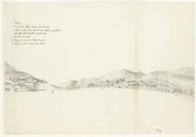 Gezicht op de Italiaanse stad Gaeta (rechterblad)