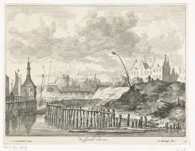 Gezicht op de Jachthaven buiten de Blauwbrug