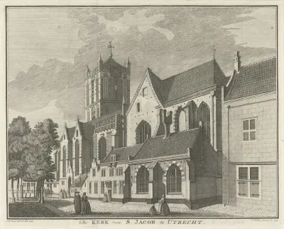 Gezicht op de Jacobikerk te Utrecht