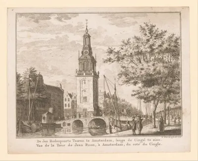 Gezicht op de Jan Roodenpoortstoren te Amsterdam