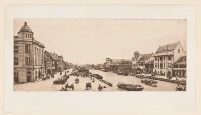Gezicht op de Kali Besar te Batavia