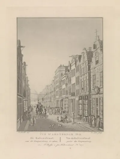 Gezicht op de Kalverstraat te Amsterdam