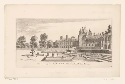 Gezicht op de kapel en de balzaal van Fontainebleau