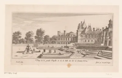 Gezicht op de kapel en de balzaal van Fontainebleau