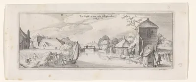 Gezicht op de Kartuizerwetering met restanten van het Kartuizerklooster te Amsterdam