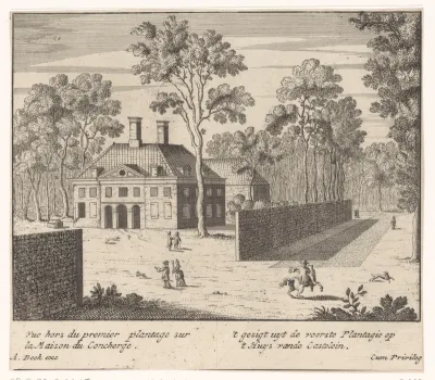Gezicht op de kasteleinswoning van Huis ten Bosch