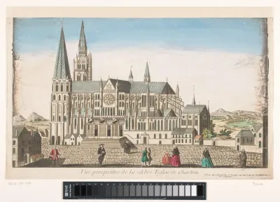 Gezicht op de Kathedraal van Chartres