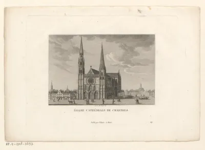 Gezicht op de Kathedraal van Chartres
