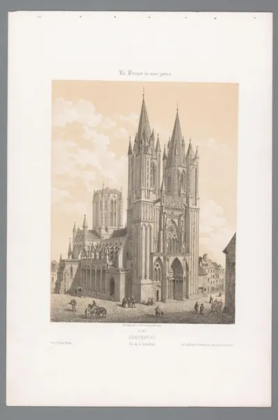 Gezicht op de kathedraal van Coutances