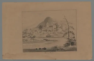 Gezicht op de kathedraal van Dunkeld