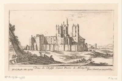 Gezicht op de kathedraal van Montpellier