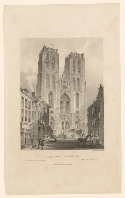 Gezicht op de Kathedraal van Sint-Michiel en Sint-Goedele te Brussel