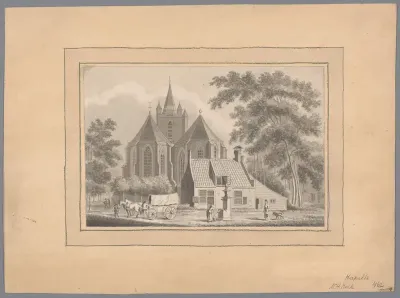 Gezicht op de kerk in Kapelle
