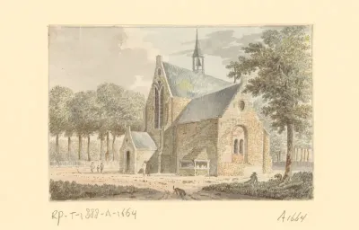 Gezicht op de kerk te Arkel