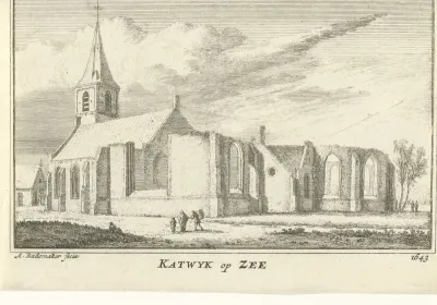 Gezicht op de kerk te Katwijk aan Zee, 1643