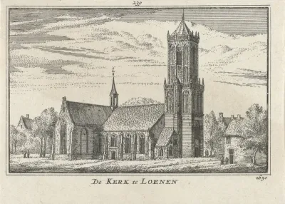 Gezicht op de kerk te Loenen, 1650