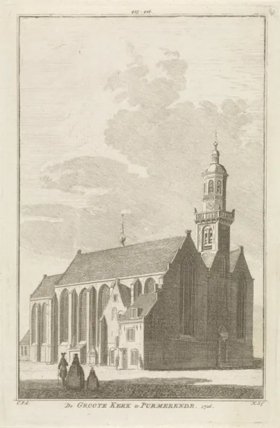 Gezicht op de kerk te Purmerend