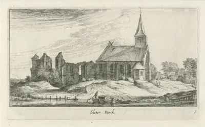 Gezicht op de kerk te Sloten