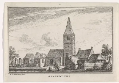 Gezicht op de kerk te Spaarnwoude