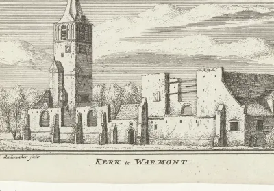 Gezicht op de kerk te Warmond, 1600