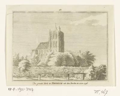 Gezicht op de kerk van Brielle
