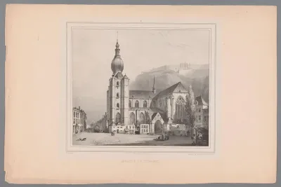 Gezicht op de kerk van Dinant