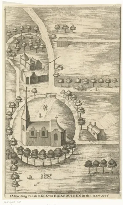 Gezicht op de kerk van Eik en Duinen, 1556