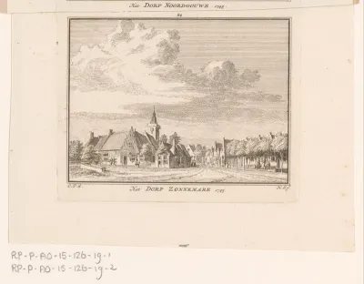 Gezicht op de kerk van Noordgouwe, 1745