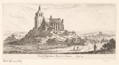 Gezicht op de kerk van Saint-Pierre in Tonnerre