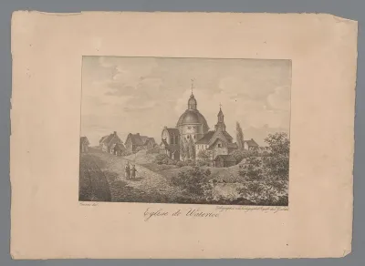 Gezicht op de kerk van Waterloo