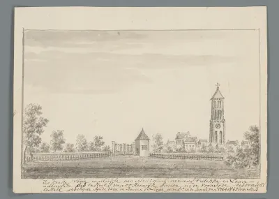 Gezicht op de kerktoren van Heukelum