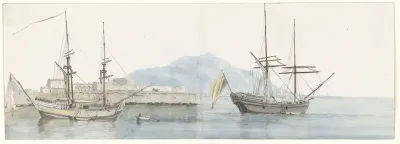 Gezicht op de kleine haven van Palermo