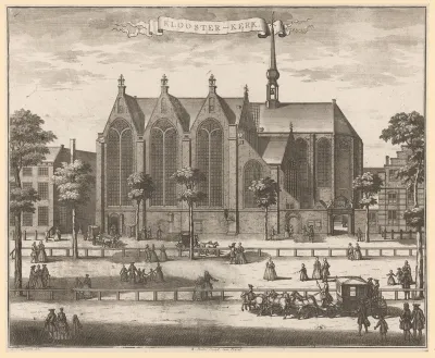 Gezicht op de Kloosterkerk te Den Haag