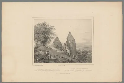Gezicht op de kloosterruïne Disibodenberg