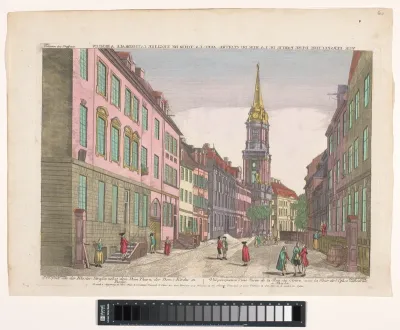 Gezicht op de Klosterstraße en de Parochialkirche te Berlijn