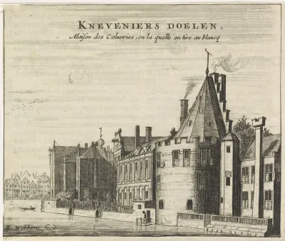 Gezicht op de Kloveniersdoelen te Amsterdam