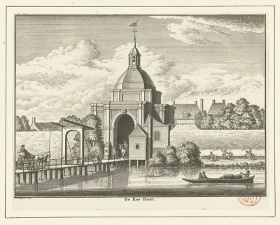 Gezicht op de Koepoort te Leiden