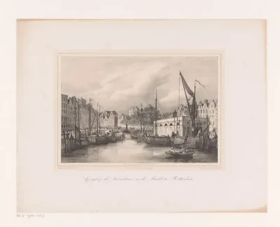 Gezicht op de Korenbeurs en de Grote Markt te Rotterdam