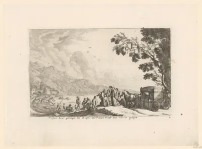 Gezicht op de kust bij Napels en de Vesuvius